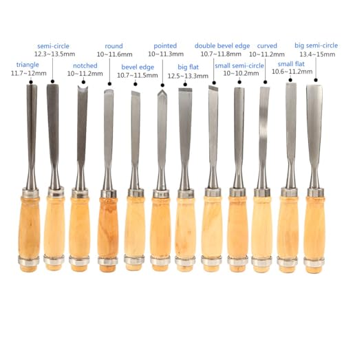 Limen 12-Piece Wood Carving Chisel Set – Professional Woodworking Tools for Carving and Turning, Includes Gouges and Parting Tool with Storage Case