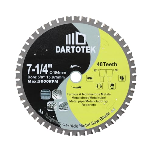 7-1/4 Inch Metal Cutting Circular Saw Blade 48T for Steel, TCT - size: 184 mm