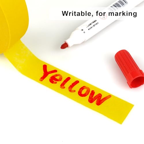2 Pack Yellow Painters Tape - Masking Tape 1 Inch Wide - Multi-Surface, Smart Adhesion, Indoor & Outdoor - 180FT Total - Paint Tape for DIY, Labeling, Art, Car, General Purpose (#3910) - color: Yellow