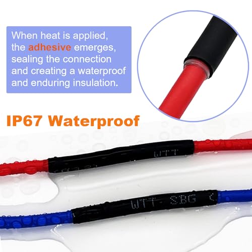 Heat Shrink Tubing Kit 355pcs Shrink Wrap Tube Waterproof Connectors - size: 355pcs Black