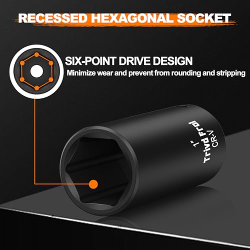 SAE Impact Socket Set 1/2" Drive - Trivd Frol 19 Piece Deep Socket Set