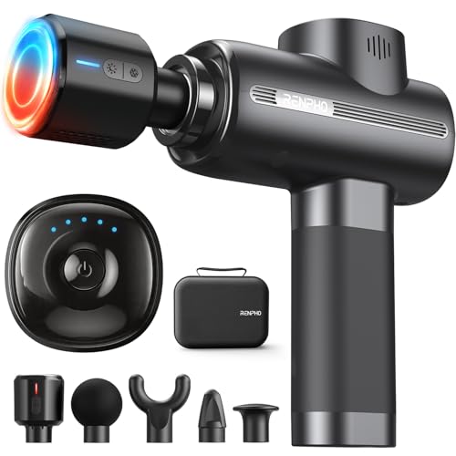 RENPHO Active Thermacool Massage Gun Deep Tissue with Heat & Cold, 5 Speeds - color: Black