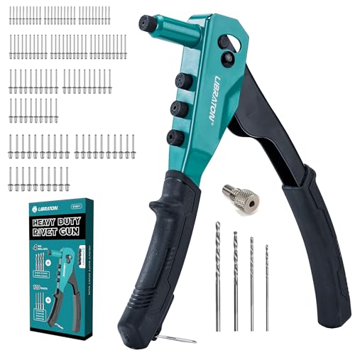 LIBRATON Rivet Gun Kit, Pop Rivet Gun, Heavy Duty Rivet Tool, Hand Riveter