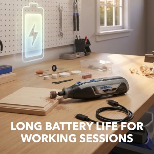 Dremel Lite 7760 N/10 4V Cordless Rotary Tool Kit with Variable Speed, USB Charging, Easy Accessory Changes - Ideal for Light-Duty DIY & Crafting, Sanding, Engraving, and Polishing