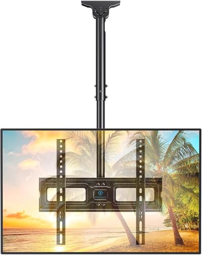 PERLESMITH Ceiling TV Mount for 26-65 inch Flat Screen Displays, Max VESA 400x400mm, Hanging Adjustable Ceiling TV Bracket Fits Most LCD LED OLED 4K TVs, Pole Ceiling Mount Holds up to 110lbs, PSCM2 - size: for 26-65 Inch TVs
