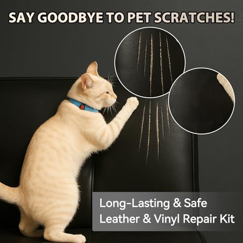 Black Leather Repair Kit for Furniture, Leather Couch Repair Kit