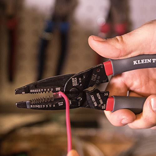 Klein Tools 1019 Klein Kurve Wire Stripper / Crimper / Cutter, Made in USA, Cutting / Crimping / Stripping Tool for B and IDC Connectors, Terminals, More