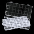 32-Grid Clear Plastic Beads Jewelry Organizer Box Small Parts Storage-2pack - color: Transparent