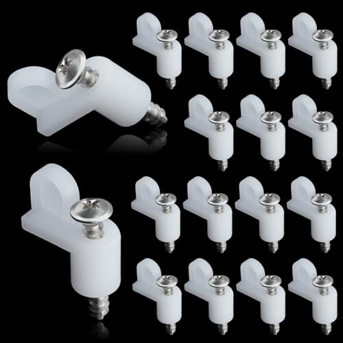 fallingstar 3/8 Inch Offset Window Screen Clips with Screws (15, White) - color: White