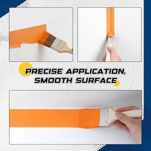 12 Pack Angle Sash Paint Brushes Treated Easy to Grip Wood Handle Synthetic Bristles Smooth Finishes Paint Brushes for Stain Wall Trim Painting Furniture(2 Inch) - size: 2 Inch