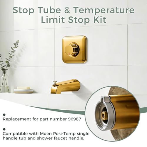 Compatible with Moen Stop Tube and Temperature Limit Stop Kit, Brushed Gold - color: Brushed Gold