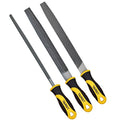 TARIST Metal File Set, 3-Piece, 8-inch,Professional Carbon Steel File, Includes Flat/Half-Round/Round,Work for Metal, Wood and More - style: Metal File - 3 pcs