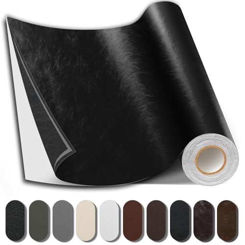 Shagoom Leather Repair Patch, Vinyl Repair Patch for Couches Furniture - color: Glossy Black, size: 17X79 inch