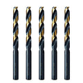 MAXTOOL 12.5mm 5PCs Identical Metric Jobber Length Drill Bits HSS M2 Twist Drill Bits Fully Ground Black & Bronze Straight Shank; JBM02H10R125E5