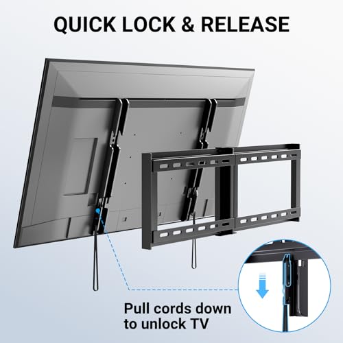 PERLESMITH Fixed TV Wall Mount for 32–82 inch TVs up to 132 lbs - size: 32-82" Fixed TV Wall Mount