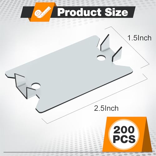 Nail Plates for Wood Studs 1.5 x 2.5 Inch Nail Stud Guards with Sharp Pointed Prongs Electrical Wire Stud Plate Protector Nail Stopper for Plumbing and Wiring Protection - 200Pack - size: 1.5" x 2.5" - 200 Pack