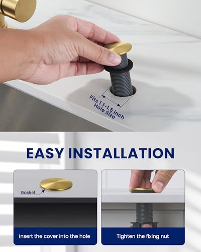 Kitchen Sink Hole Cover, Gold Faucet Hole Cover - color: Gold