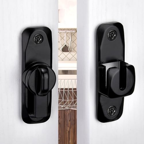 Black Barn Door Latches,90/180 Degree Gate Lock_B - color: Black