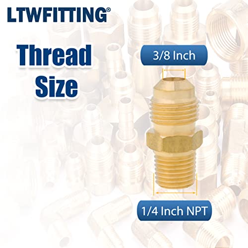 LTWFITTING Assortment Kit Tube OD (1/4-Inch 5/16-Inch 3/8-Inch 1/2-Inch) x 1/4-Inch Male NPT Brass Flare Connector Set (Pack of 40)