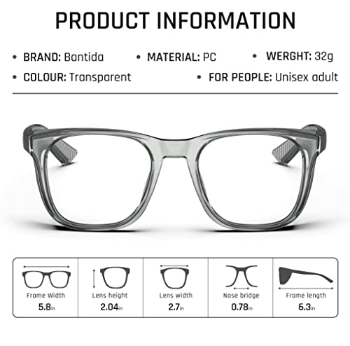 Safety Glasses Anti-Fog Eye Protection Blue Light Blocking Glasses for Women Men - color: Grey
