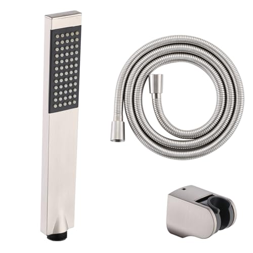 KES Brass Handheld Shower Head, 1.5-Meter Long Hose and Holder Bracket - color: Brushed Nickel