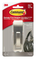 Command Modern Reflections Large Hook, 1 Hook, 2 Strips - color: Brushed Nickel, size: Large