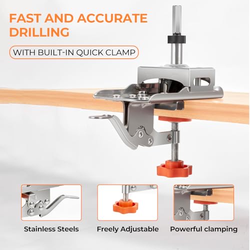 Imbot Metal Concealed Hinge Clamp Fixture Precision Locking Cabinet, Adjustable Punch Locator Positioning Tool Easy Cabinet Hinge Clamp for Woodworking Hardware Jig Installation Tool
