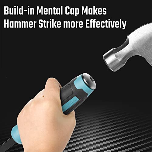 DURATECH 3-Piece Pry Bar Set, 8", 12" and 18", Hammer Strike Cap
