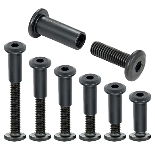 40 Sets Black Furniture Connector Bolts M6x20mm Binding Screws for Wood - color: M6x20mm-Black-D