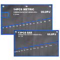 2PCS Wrench Roll Up Pouch, Tool Organizer Storage Bag (13SAE + 14Metric)