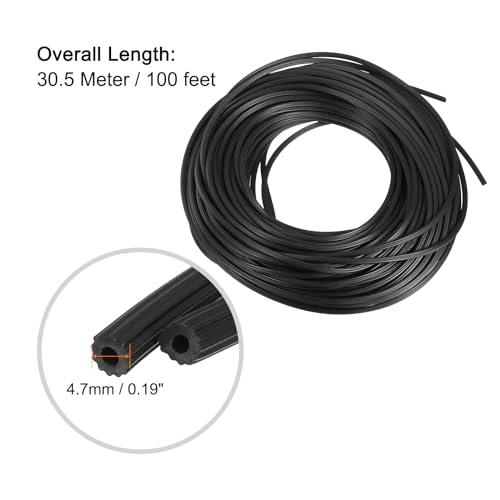 uxcell Screen Spline, 0.19"x100FT Round Window Screen Repair Retainer Spline for Door Window Screens Replacement, Black - size: 0.19" x 100ft