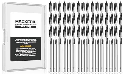 16Pcs 4MM Metric Brad Point Wood Drill Bit Set - size: 0.157" - 16pcs