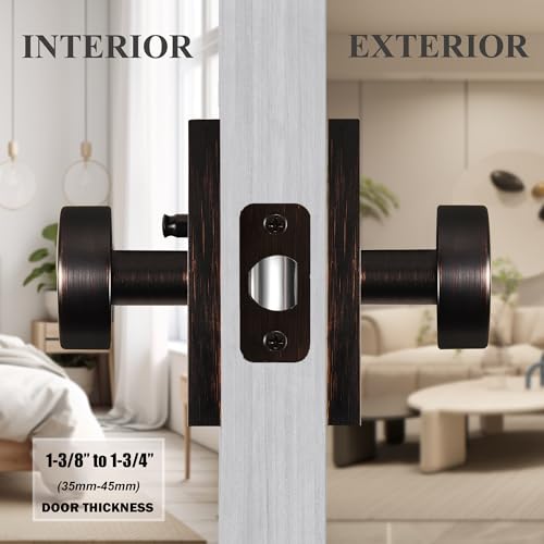 Oil Rubbed Bronze Door Knobs Privacy Door Knobs Interior with Lock - color: Oil Rubbed Bronze