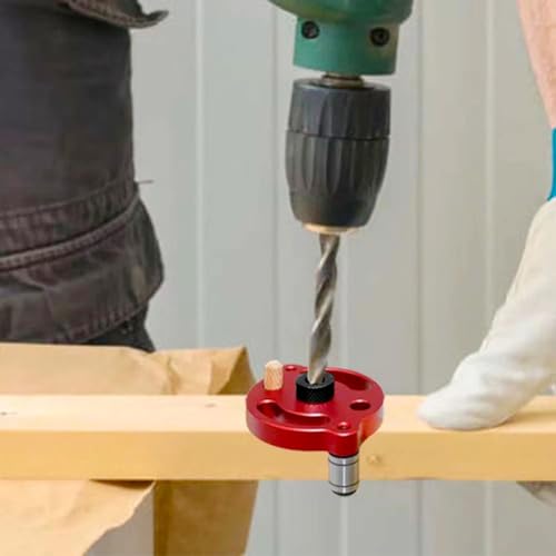 Self Centering Doweling Jig, Dowel Drill Guide 3/4/5/6/7/8/9/10mm Handheld Drill Guide for Straight Holes Wood Panel Hole Puncher Locator Center Finder Woodworking Joints Tool