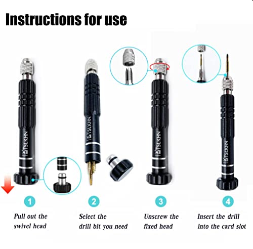 PTSLKHN Magnetic Screwdriver Kit, Black 5-in-1 Multifunctional Screwdriver | Magnetic, S2 Steel, For Eyeglass, Sunglasses, Electronics, Cellphone, Jewelry and More - color: Black