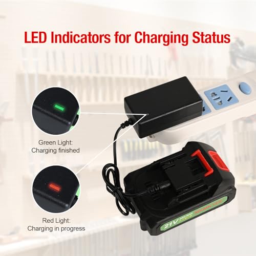 21v Lithium Battery - 2.0 Ah Battery with Charger Cord Compatible for Mini Chainsaw