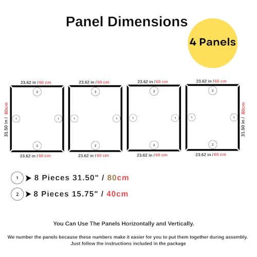 Wall Molding Kit – Pre-Cut & Primed Trim Package, DIY Ready-to-Assemble Wainscoting Panels, Paintable Polystyrene Wall Frame, Durable Classic Wall Trim (Style-3)