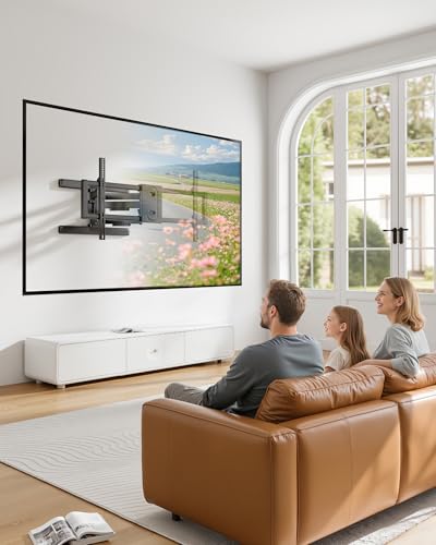 monTEK Full Motion Dual Arm TV Wall Mount for 43-90 Inch TVs - size: 43"-90" Full Motion