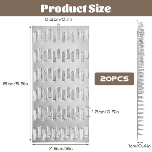 20 Pack Truss Plate, 3" x 6" Pronged Truss Mending Plates - size: 3 x 6 INCH