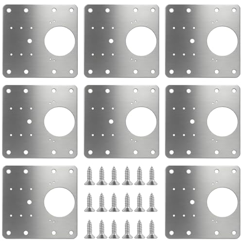 8 PCS Cabinet Hinge Repair Plate - Stainless Steel Cabinet Hinge Repair Replacement Kit,Hinges Repair Fixing Plates with Screw for Kitchen Cupboard Door Locker Cabinet Door