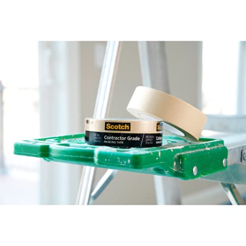 Scotch Painter's Tape Contractor Grade Masking Tan, Tape for General Use, Multi-Surface Adhesive Tape, 1.41 Inches x 60.1 Yards, 6 Rolls - size: 1.41" Width