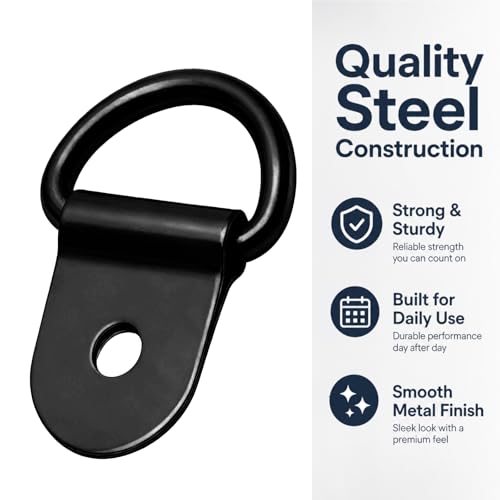 100pc Picture Hangers Kit D-Ring Hooks with Screws Heavy Duty for Hanging - color: Black