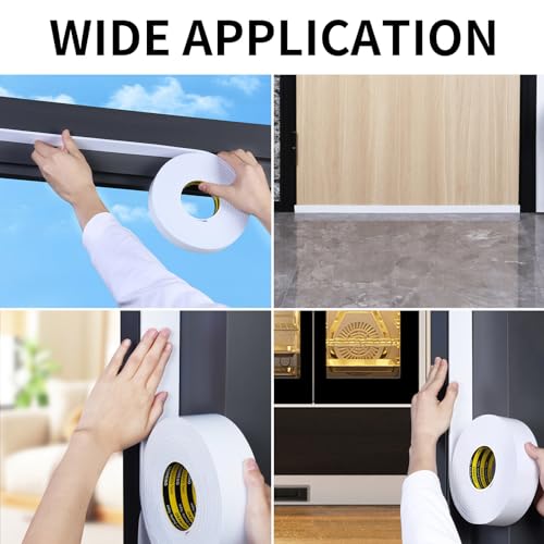 White Foam Tape Weather Stripping Sealing Sponge,1.8in x 9.84FT, - color: White, size: 1.8in x 9.84FT,