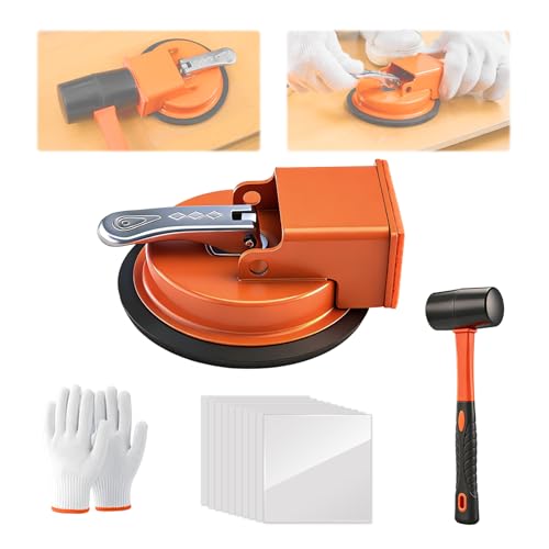 Saker Floor Gap Fixer Tool with Mallet,Laminate Floor Gap Repair Tool,Suction Cup Lifter,Floor Gap Repair Kit,for Floating Wood Floors and Moving Glasses with Sticky Pads and Gloves