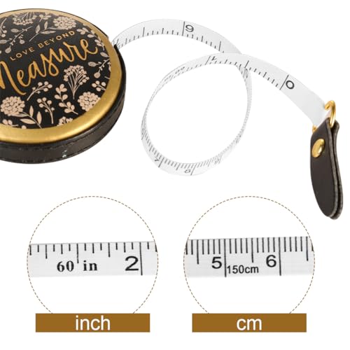 Soft Tape Measure Retractable Measuring Leather Mini Body Tape Measure Dual Sided Ruler for Tailor Sewing Craft Cloth 2 Pack (Black)
