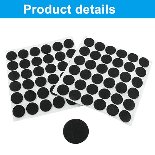 Bivethoi Self-Stick Round Felt Furniture Pads, 0.7"/18mm, Black, 180pcs - size: 0.7" Round 180 pcs