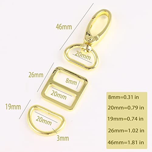 PECMER 18 Pcs Purse Hardware for Bag Making - 3/4 Inch Swivel Clasp Hooks - color: Pale Gold-18 Pcs-3/4 Inch