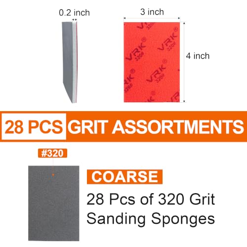28 Pcs 320 Grit Sanding Sponge Soft Foam Hand Sanding Blocks - style: 320 Grit 28PCS