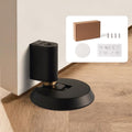 PANALI Windproof Door Stopper, Brass Mechanical Door Stop, Black - color: Matt Black