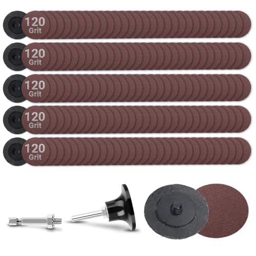 150Pcs 2 inch R-Type Quick Change Aluminum Oxide Surface Conditioning Sanding Discs Set 120 Grit with Adapter & Backing Pad - style: 120 Grit